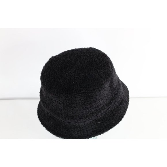 Vintage 90s Streetwear Blank Textured Knit Bucket Hat Cap Black Womens One Size main image 7